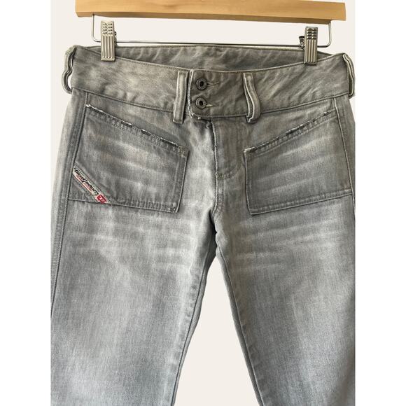 Diesel Gray Low Rise Straight Leg Denim Jeans Size 25 - Picture 2 of 8